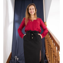 Charger l&#39;image dans la galerie, Jupe Oxalis - Laine Noire
