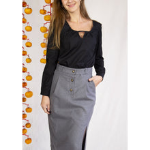 Charger l&#39;image dans la galerie, Jupe Oxalis - Laine Gris souris
