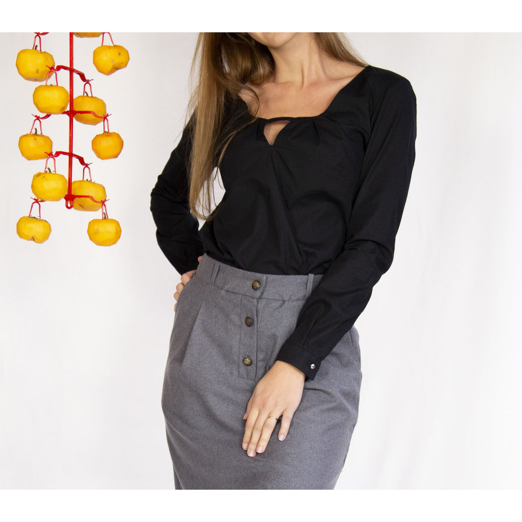 Jupe Oxalis - Laine Gris souris