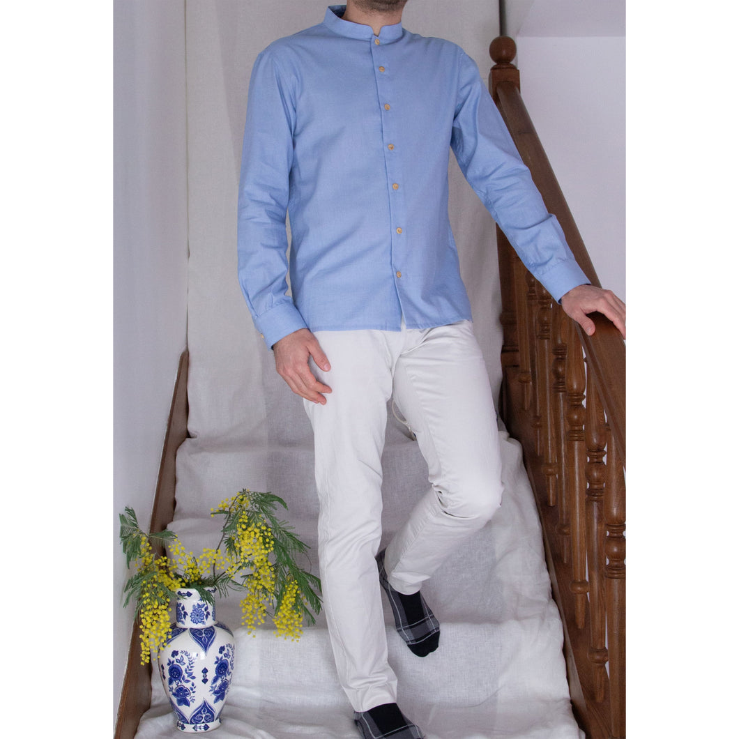 Chemise h. Adénium - Chambray de coton bio Ciel