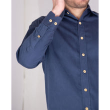 Charger l&#39;image dans la galerie, Chemise h. Hoya - Coton bio Bleu ardoise sans motif
