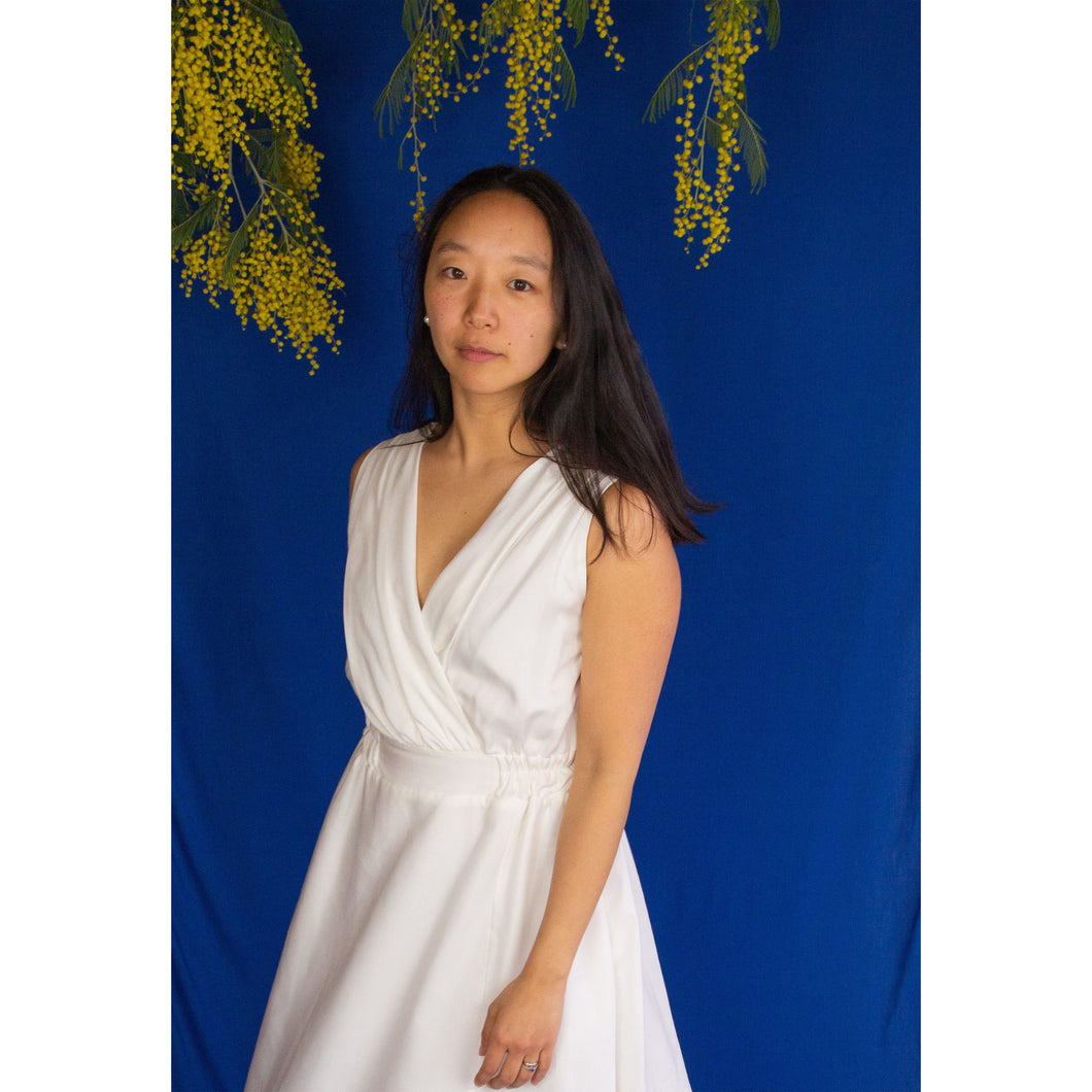 Robe Cobée MIDI - Lyocell Blanc cassé