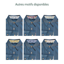 Charger l&#39;image dans la galerie, Chemise h. Hoya - Coton bio Bleu ardoise sans motif
