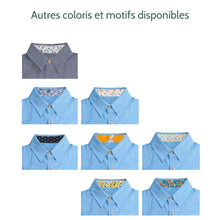 Charger l&#39;image dans la galerie, Chemise h. Hoya - Coton bio Ciel &amp; Myosotis
