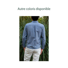 Charger l&#39;image dans la galerie, Chemise h. Hoya - Coton bio Ciel &amp; Pavot jaune
