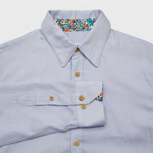 Charger l&#39;image dans la galerie, Chemise h. Hoya - Coton bio Bleu dragée
