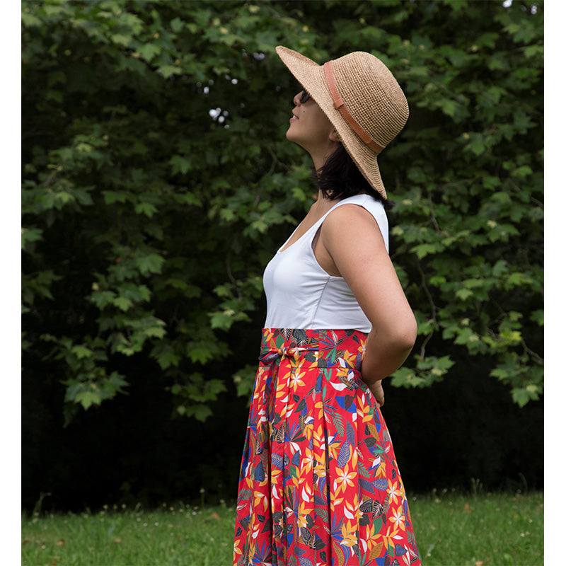 Jupe Cosmos - Lyocell Plaine ruby