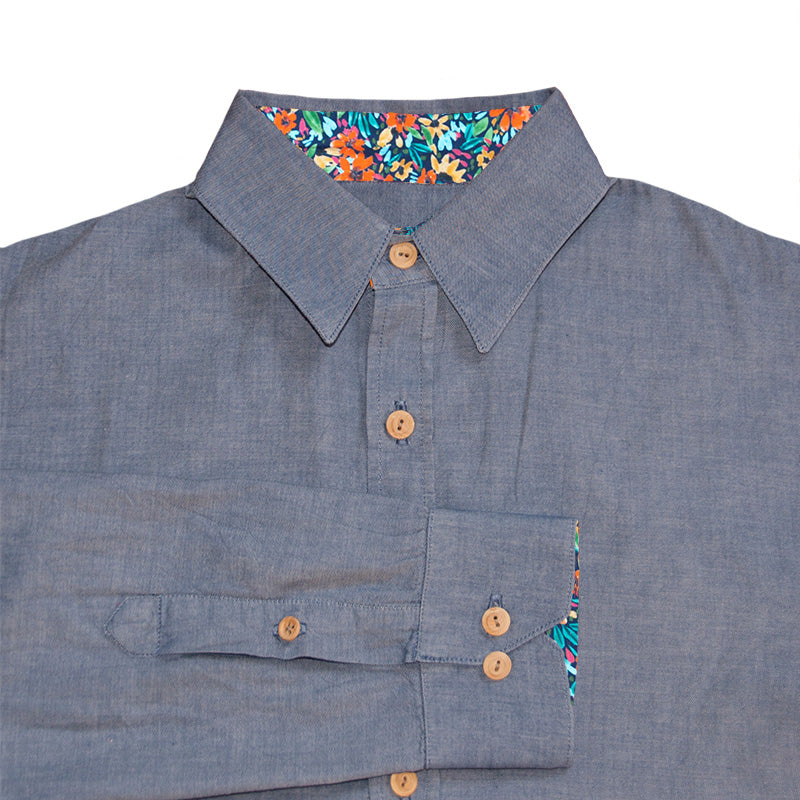 Chemise h. Hoya - Coton bio Denim & Monet orange