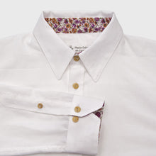 Charger l&#39;image dans la galerie, Chemise h. Hoya - Coton bio Blanc motif Roses
